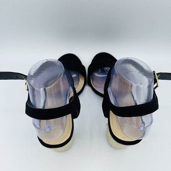 Lulus Shoes Womens Size 8.5 Black High Heels Espadrille Maeve Comfort Sandals - Picture 8 of 12